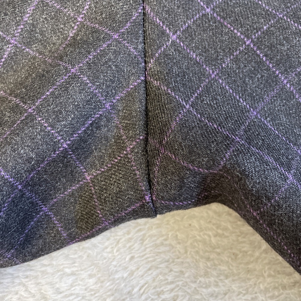 Talbots Petites Womens Dress Pants Charcoal Purple Plaid 100% Wool Lined 16W - Picture 12 of 12